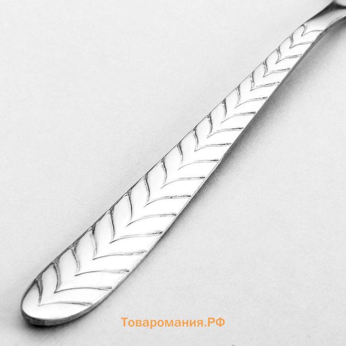 Набор ложек чайных  «Колосок», длина 15 см, 6 шт., нержавеющая сталь, серебристый