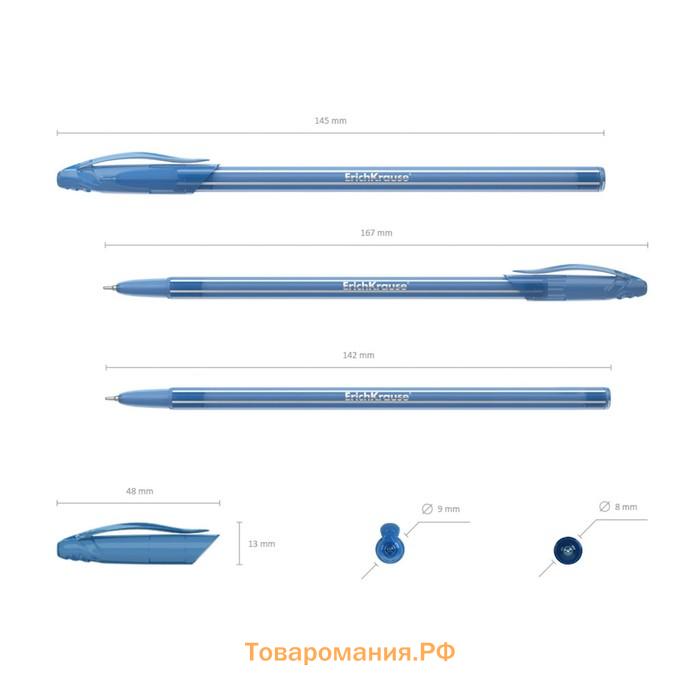 Ручка шариковая ErichKrause Cocktail, игольчатый узел 0.7 мм, чернила синие, одноразовая, МИКС