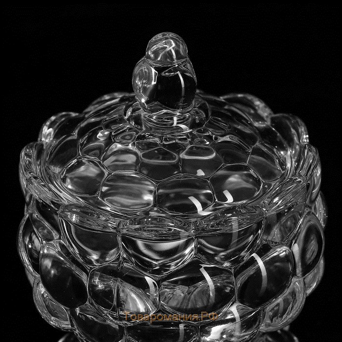 Сахарница стеклянная «Гранатовый браслет», 180 мл, 8,5×10 см