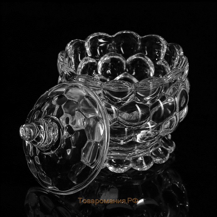 Сахарница стеклянная «Гранатовый браслет», 180 мл, 8,5×10 см
