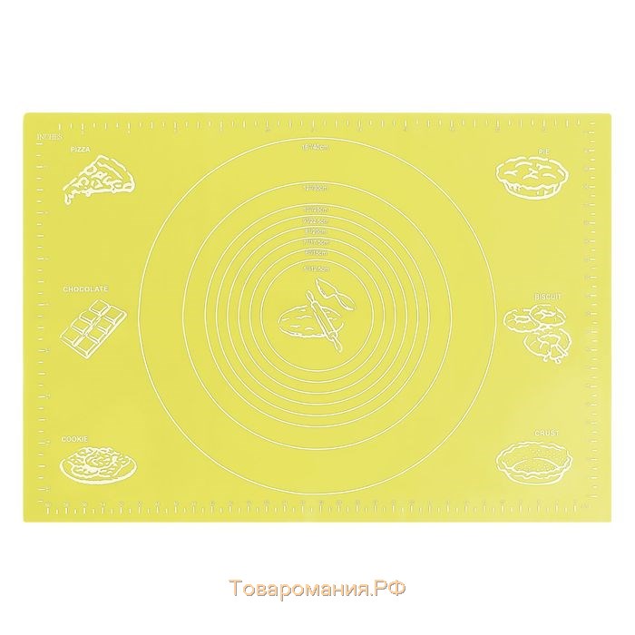 Коврик с разметкой «Эрме», силикон, 64,5×45 см, цвет МИКС
