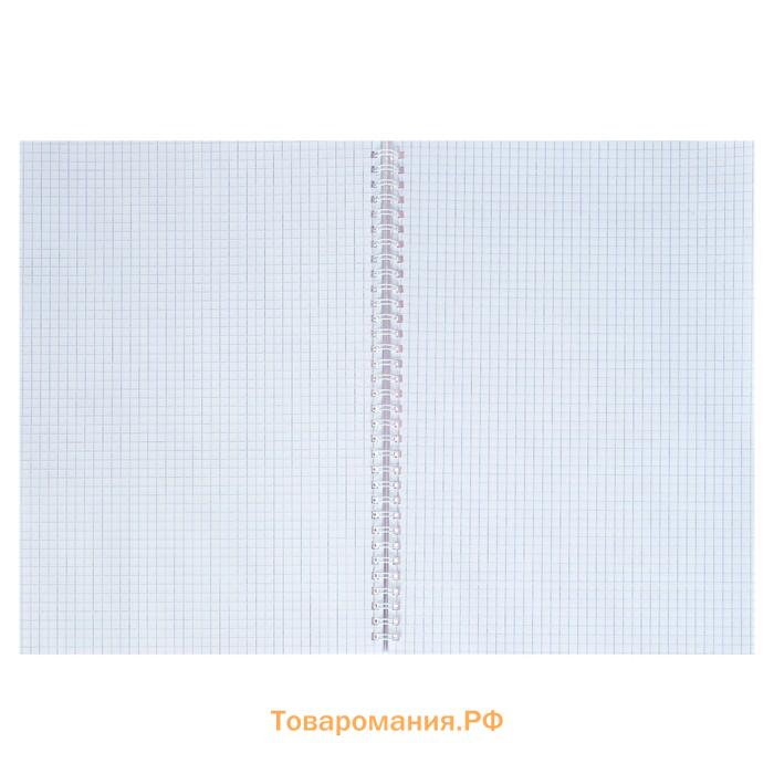 Тетрадь А4, 96 листов в клетку на гребне "Шотландка", обложка мелованный картон, глянцевая ламинация, МИКС