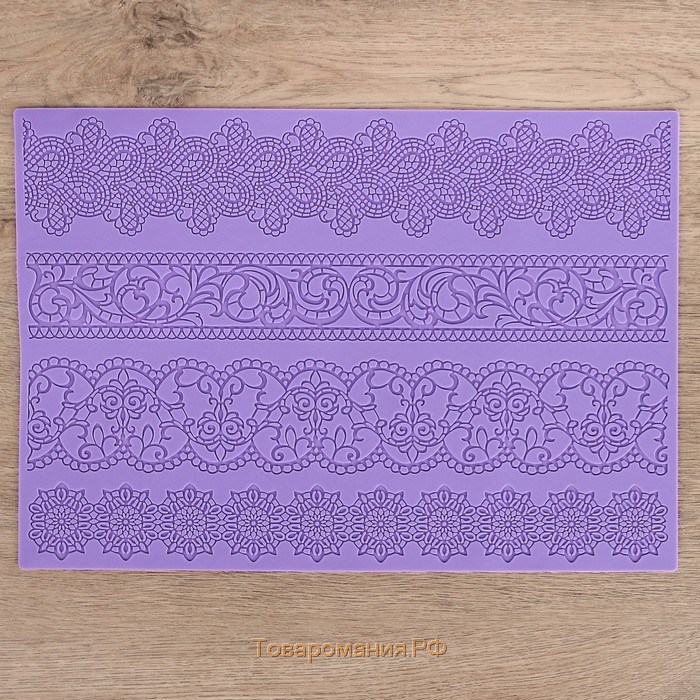 Коврик для айсинга «Восхищение», силикон, 38×26,5 см, цвет сиреневый