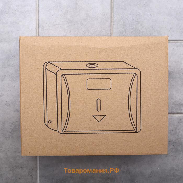 Диспенсер бумажных полотенец в листах, пластиковый, 27×20×10 см, серый