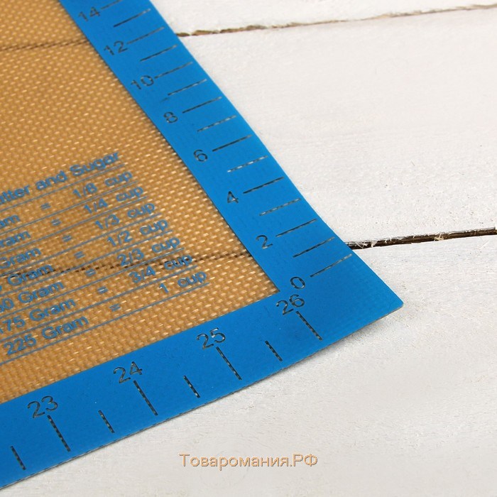 Армированный коврик с разметкой, силикон, 71×50,5 см, цвет синий