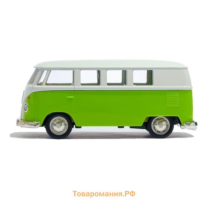 Машина металлическая VOLKSWAGEN TRANSPORTER T1, 1:32, открываются двери, инерция, цвет красный