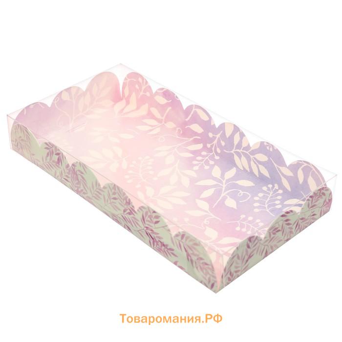 Коробка для печенья, кондитерская упаковка с пластиковой крышкой, «Хорошего настроения», 21 х 10.5 х 3 см