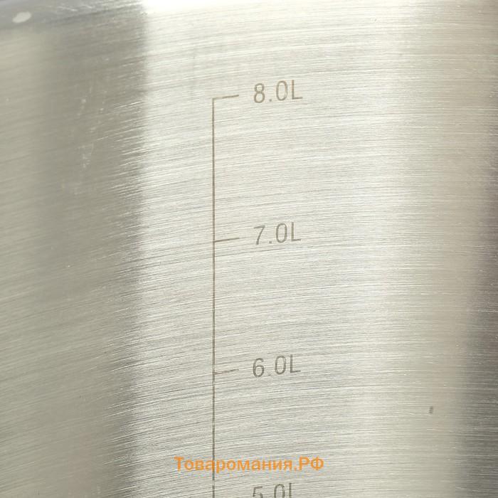 Кастрюля Катунь «Общепит», 9 л, d=24 см, h=20 см, капсульное дно, индукция, нержавеющая сталь