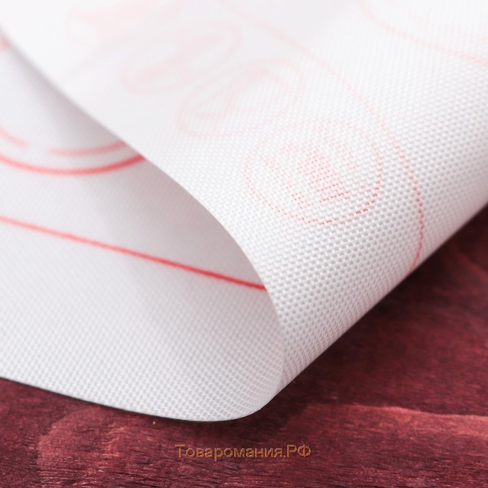 Армированный коврик для макаронс «Макарон.», силикон, 27,5×27,5 см, цвет белый