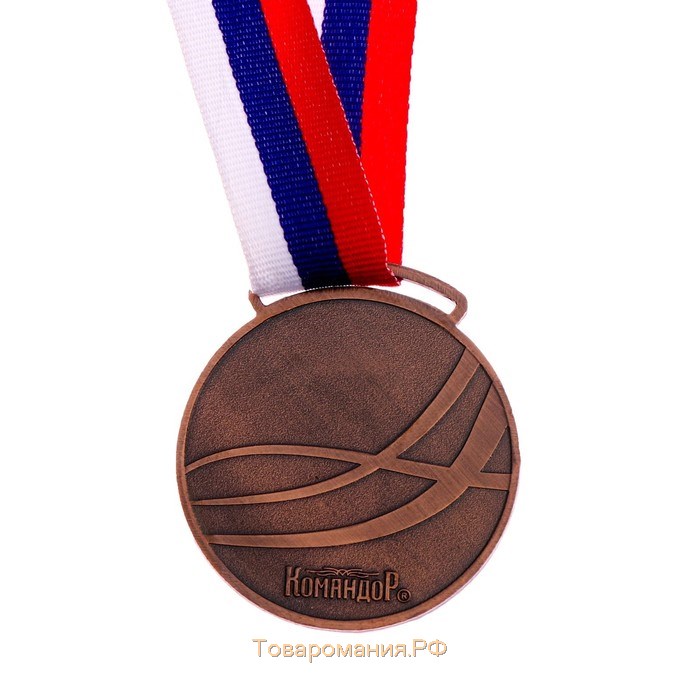 Медаль призовая под нанесение 064, d= 5 см. Цвет бронза. С лентой