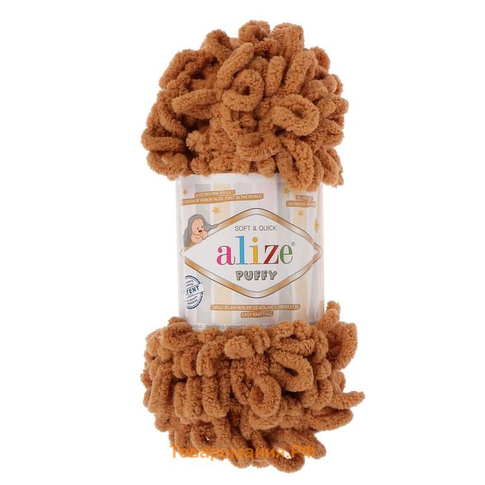 Плюшевая пряжа для вязания руками ALIZE, Puffy, 100 % микрополиэстер, 9 м/100 г, (179 верблюжий)