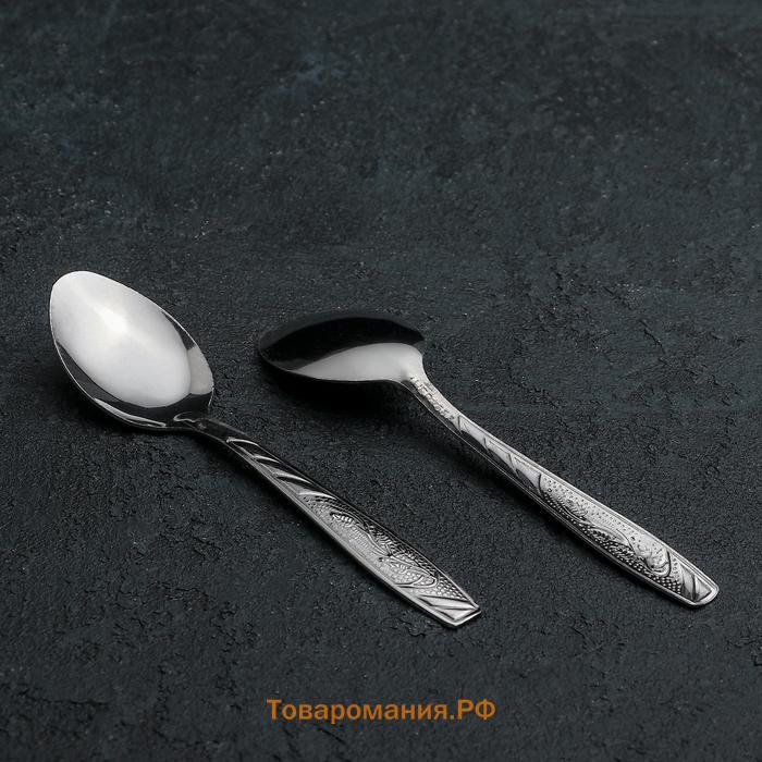 Ложки чайные из нержавеющей стали «Паррито», h=15 см, 12 шт.