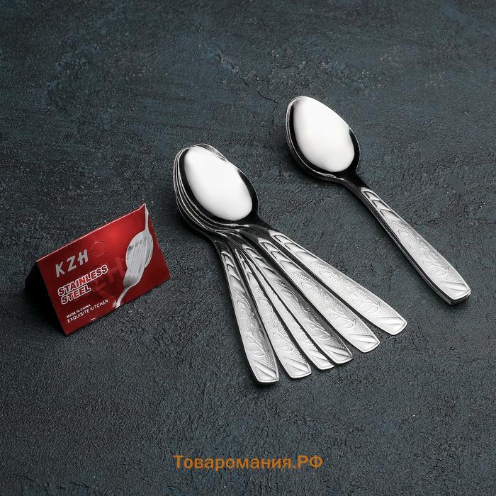 Ложки чайные из нержавеющей стали «Паррито», h=15 см, 12 шт.