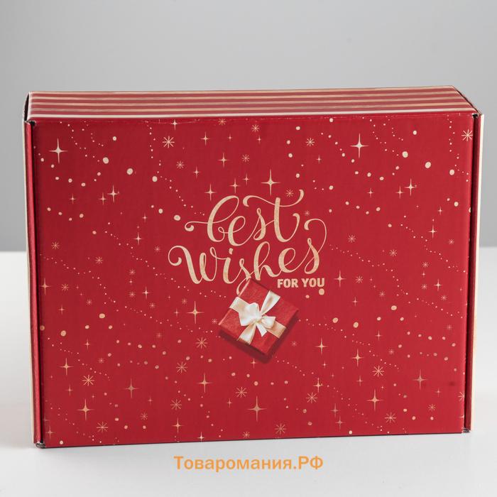 Коробка складная «С наилучшими пожеланиями», 30.7 × 22 × 9.5 см