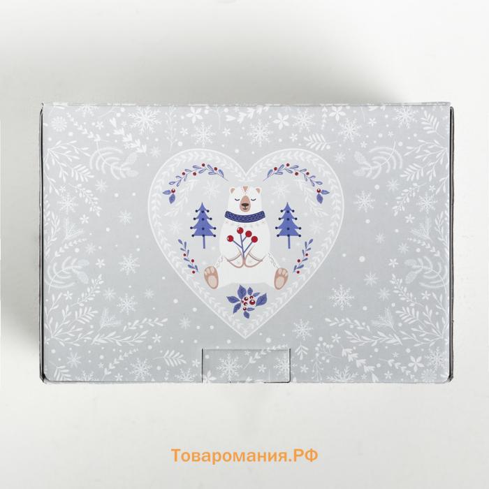 Складная коробка «Новогодняя», 22 × 15 × 10 см