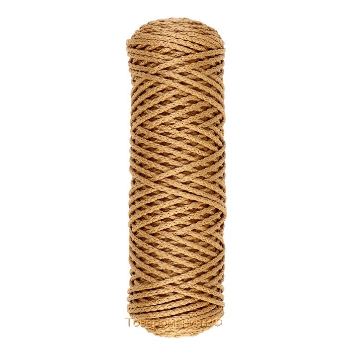 Шнур для вязания "Классик" без сердечника 100% полиэфир ширина 4мм 100м (горчичный)