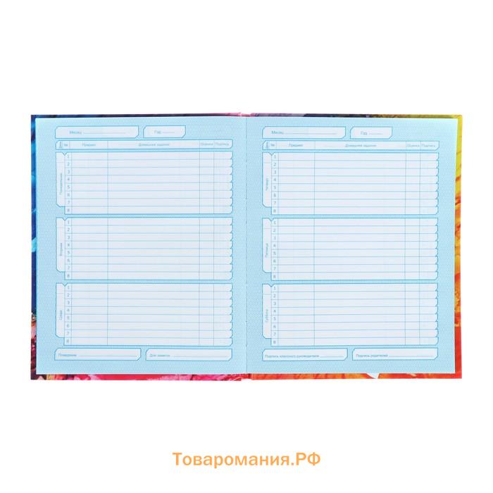 Дневник для 5-11 классов, "Цветной", твердая обложка 7БЦ, глянцевая ламинация, 48 листов