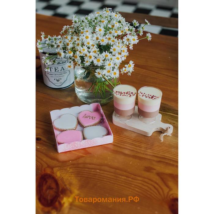 Коробка для печенья, кондитерская упаковка с пластиковой крышкой, Happy time, 15 х 15 х 3 см