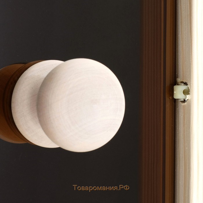 Дверь для бани и сауны «Бронза», размер коробки 190 × 70 см, 6 мм, 2 петли, круглая ручка