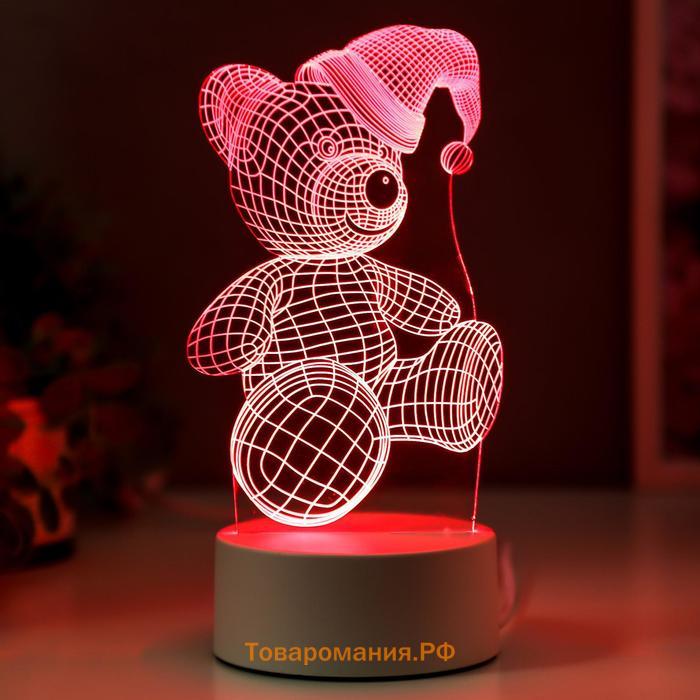 Светильник "Мишка в шапке" LED RGB RISALUX