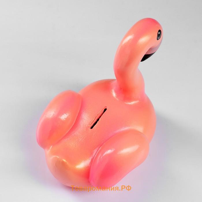 Копилка "Фламинго средний" персиковый, 19см