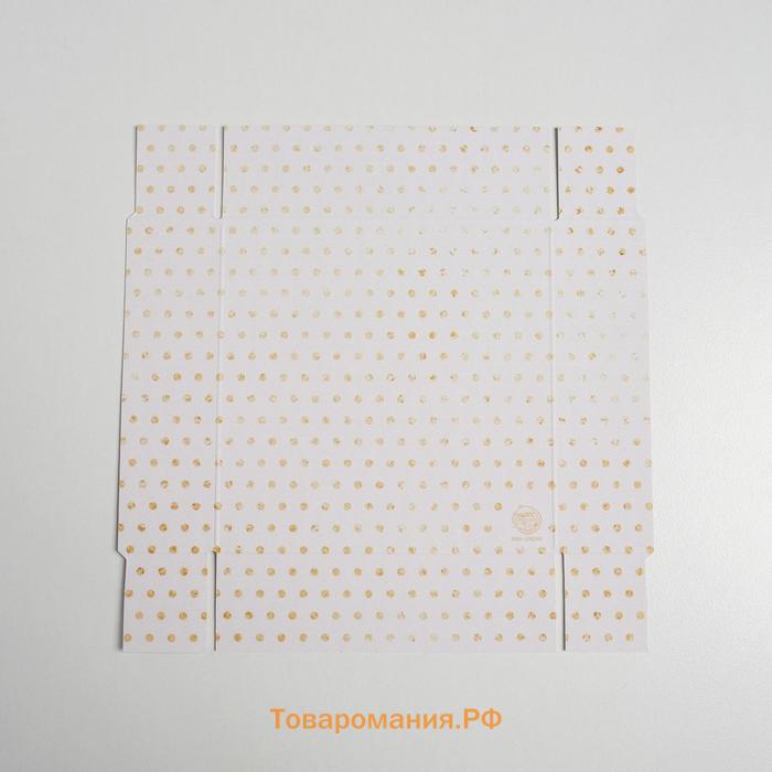Кондитерская упаковка, коробка для макарун с PVC крышкой, «Цветы», 12 х 12 х 3.5 см