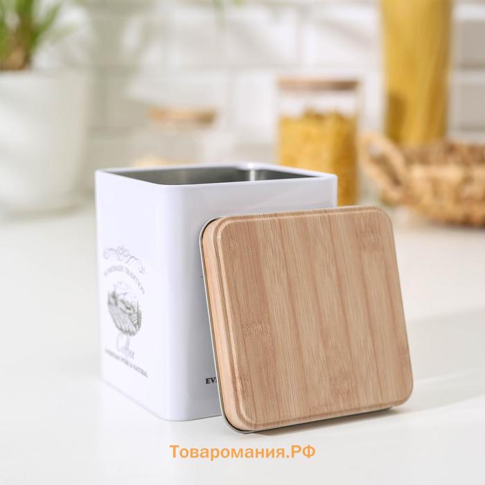 Банка для кофе «Дом и поле», 1.2 л, 12×10 см, белая