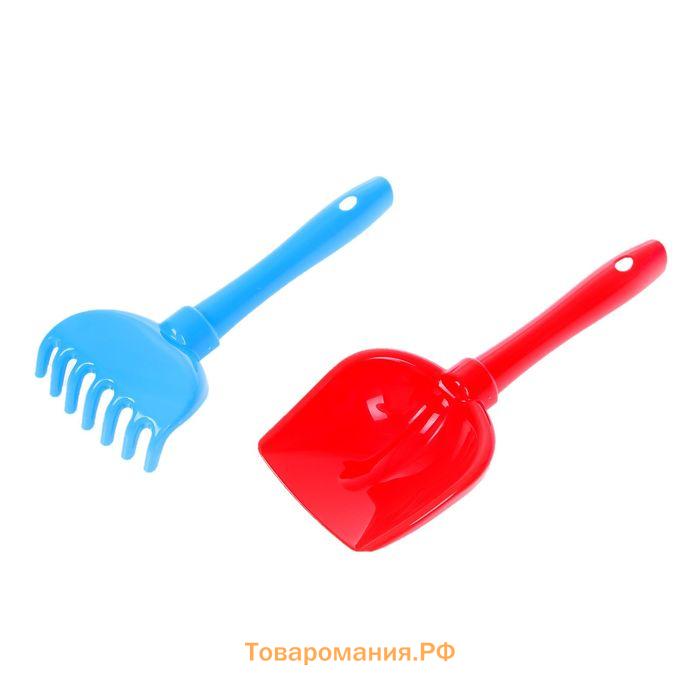 Набор игрушек для песочницы, 2 предмета: лопатка, грабельки, МИКС
