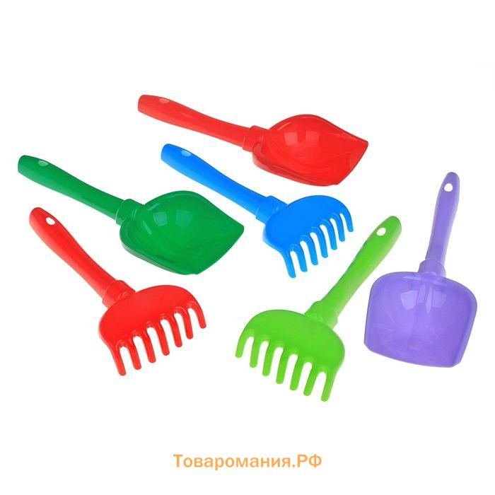 Набор игрушек для песочницы, 2 предмета: лопатка, грабельки, МИКС