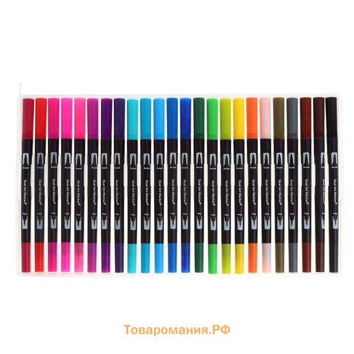 Набор профессиональных маркеров, 24 штуки/24 цвета, двусторонний