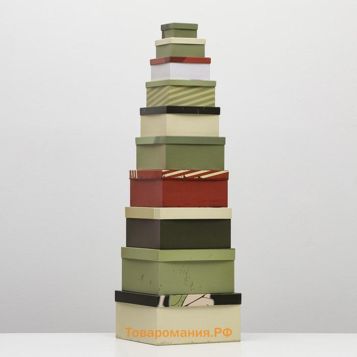 Набор коробок 10 в 1 «23 февраля», 25.5×25.5×13 - 7×7×4 см