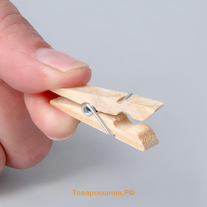 Прищепки для белья  «Мини», деревянные, 3.5×0.7×1 см, см, 30 шт.