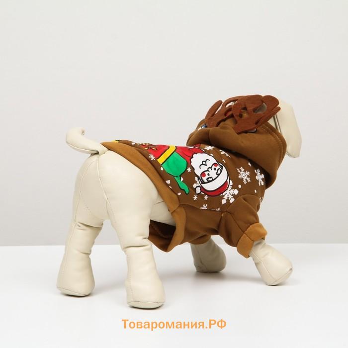 Толстовка "Олень с рожками", XS (ДС 20, ОГ 30 см)