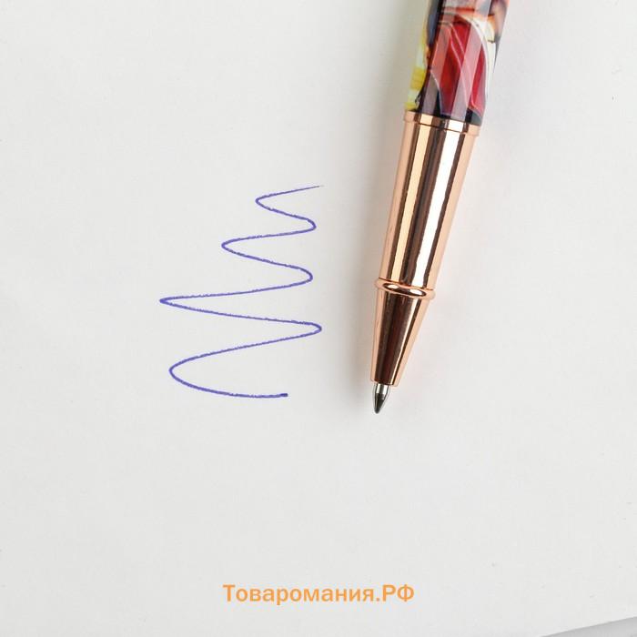 Ручка металл с колпачком «Творения русской природы», фурнитура золото