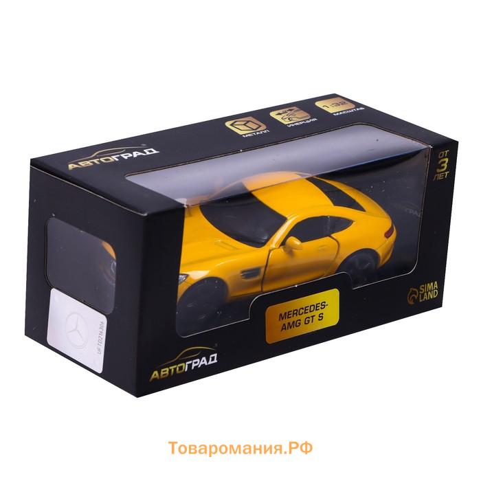 Машина металлическая MERCEDES-AMG GT S, 1:32, открываются двери, инерция, цвет жёлтый