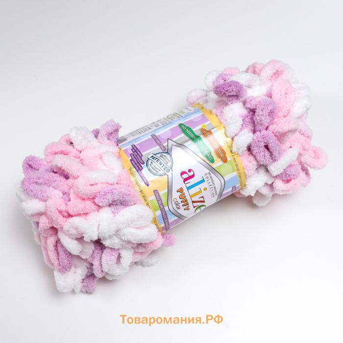 Плюшевая пряжа для вязания руками ALIZE, Puffy color, 100 % микрополиэстер, 9 м/100 г, (6051)