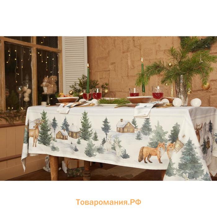 Скатерть  "Forest animals" скатерть 150х220 +/-3см с ГМВО, 100%хл, саржа 190гр/м2