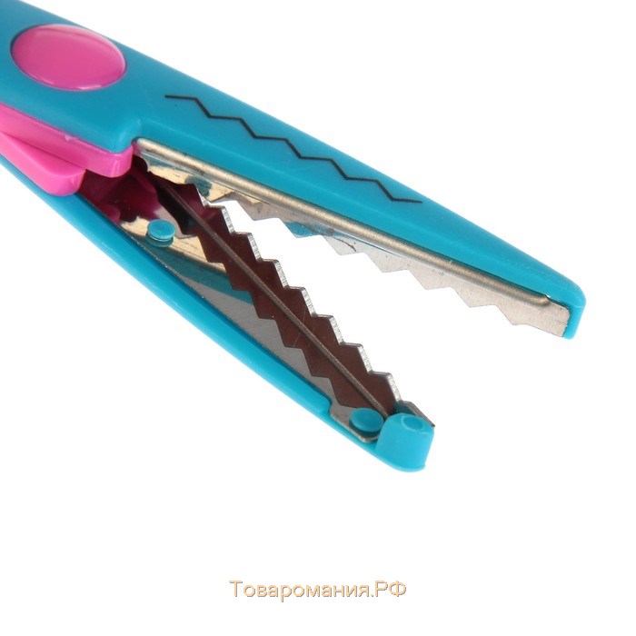 Ножницы рельефные цветные ручки, набор 12 шт МИКС