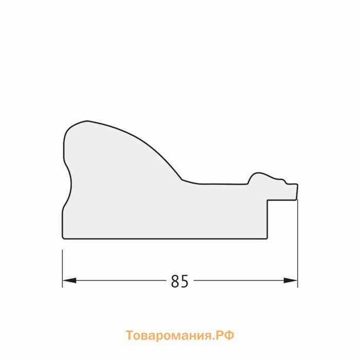 Зеркало с гравировкой в багетной раме, виньетка античная латунь 85 мм, 85x85 см