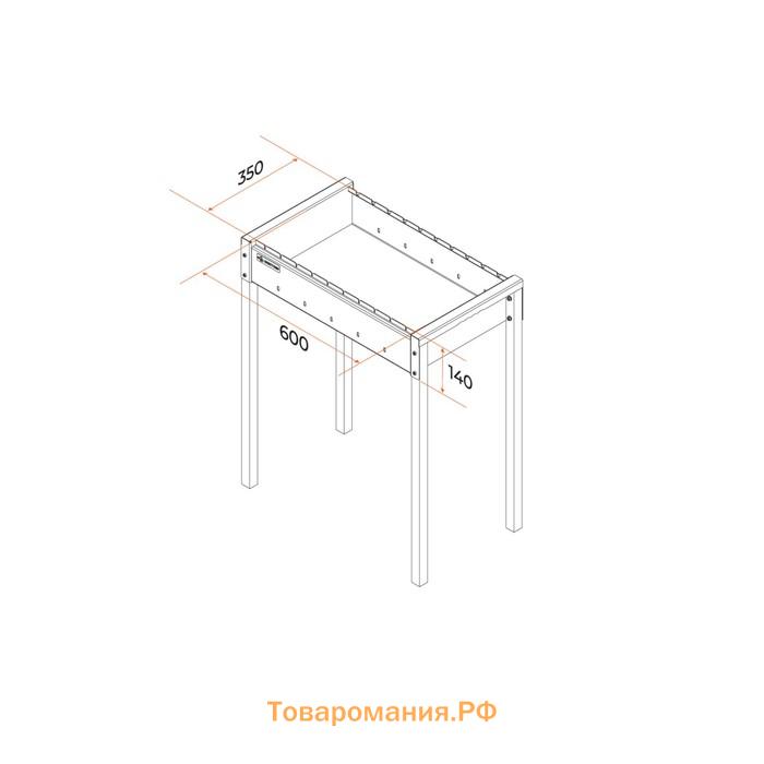 Мангал «MAH 201», 67.6×39.7×76.7 см, 2 мм