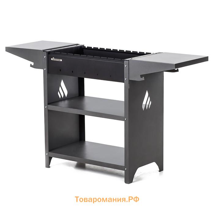 Мангал Family Standart FS2000, 133.2×39.4×77.4 см, 2 мм, боковые столики, полка