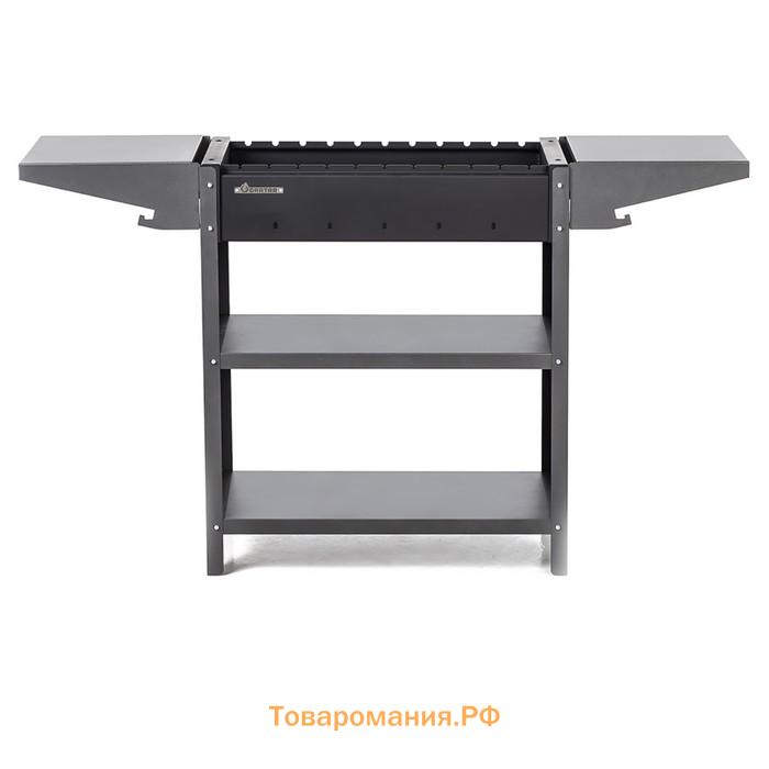 Мангал Family Standart FS2000, 133.2×39.4×77.4 см, 2 мм, боковые столики, полка