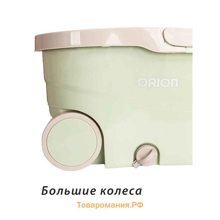 Набор для уборки ORION 2111: швабра, ведро, насадка, d=33 см, 8 л, цвет серый-бледно-зелёный