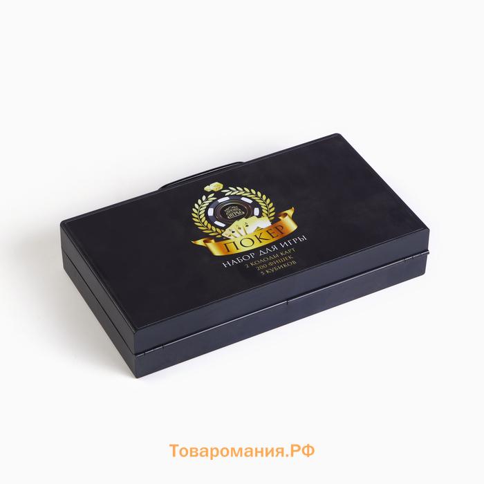Покер «Время игры», набор для игры (200 фишек, 2 колоды карт, 5 кубиков)