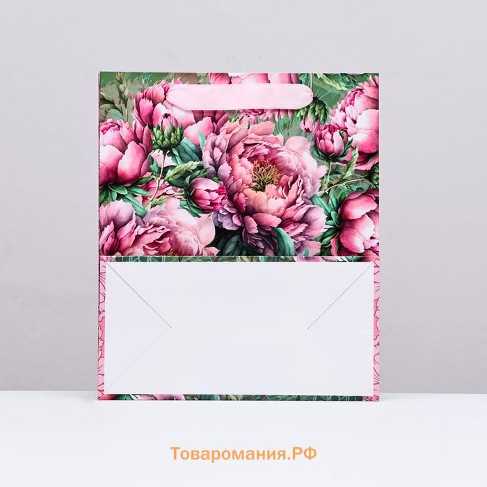Пакет ламинированный вертикальный «Нежность пиона», 23×27×11.5 см