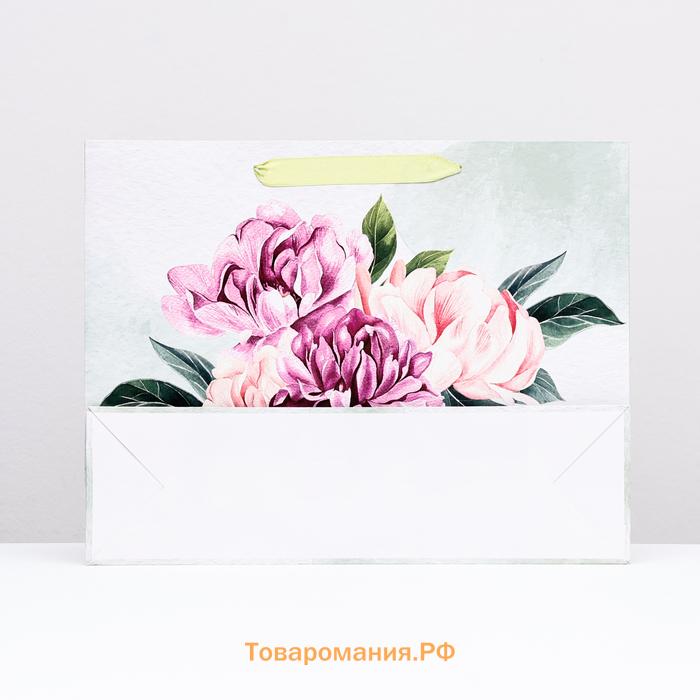 Пакет ламинированный «Пастельные бутоны», 31×40×11.5 см