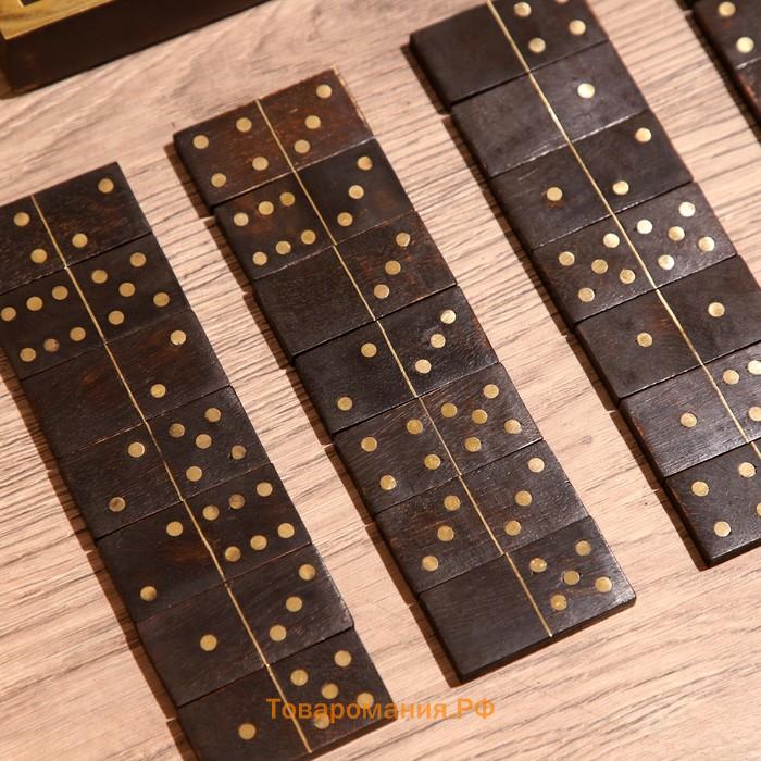 Игра настольная «Домино», в коробочке, 20×7×3 см, манговое дерево