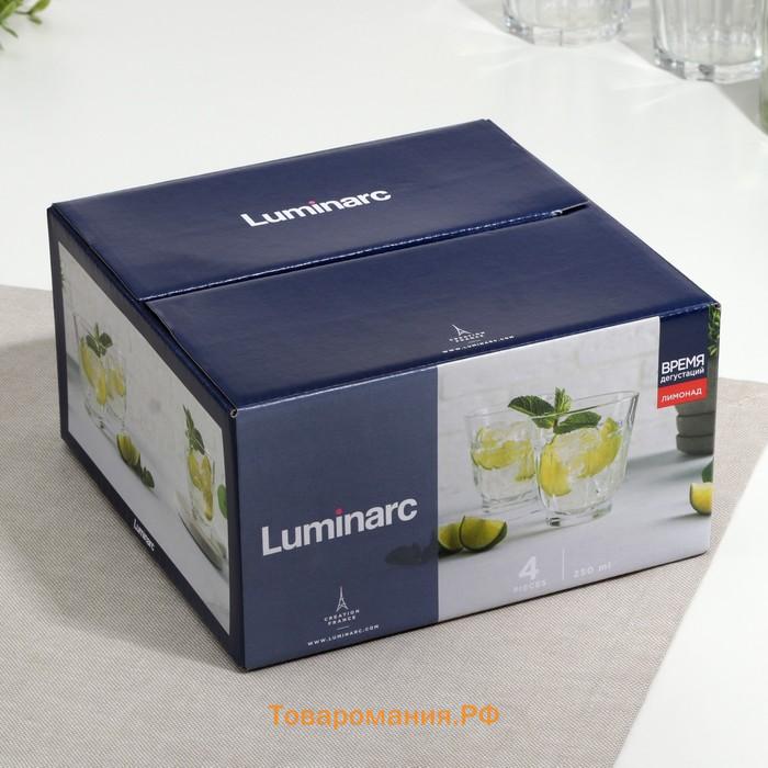 Стаканы Luminarc «Время дегустаций. Лимонад», 250 мл, набор 4 шт., стекло, прозрачные