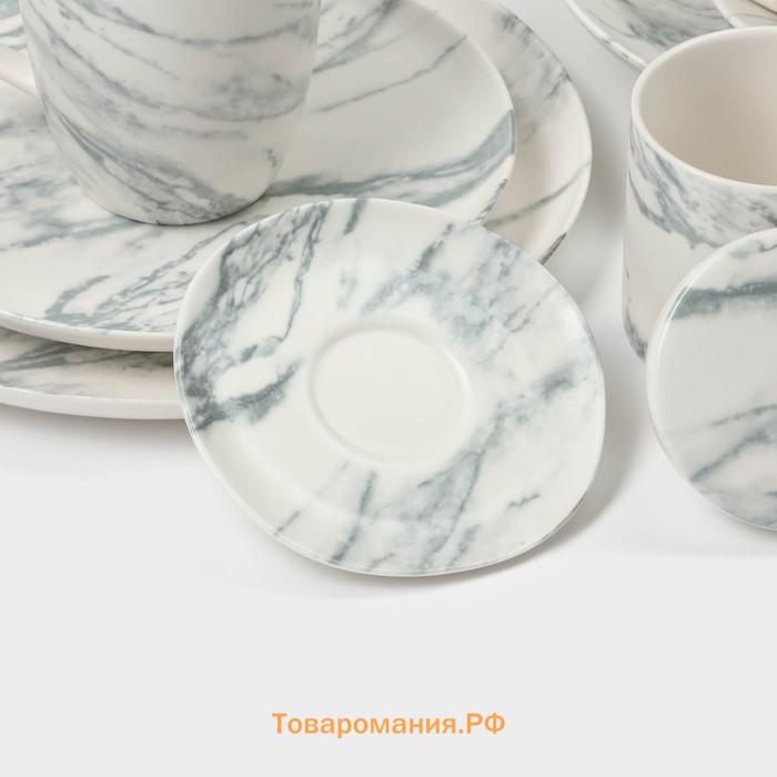 Набор кружек Magistro Real Marble, 400 мл, 2 шт, фарфор, белый