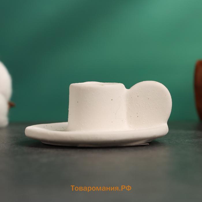 Подсвечник керамика на 1 свечу TAKE IT EASY «Саймон», белый песок, 3×6×6см